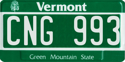 VT license plate CNG993
