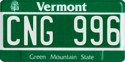 VT license plate CNG996