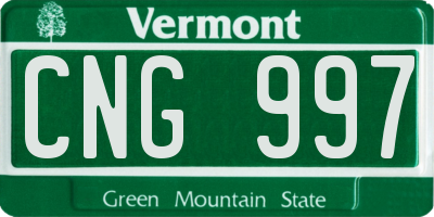 VT license plate CNG997