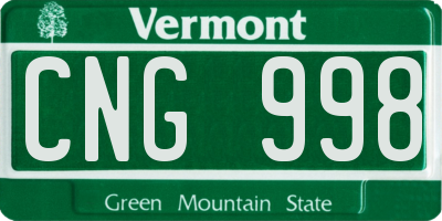 VT license plate CNG998