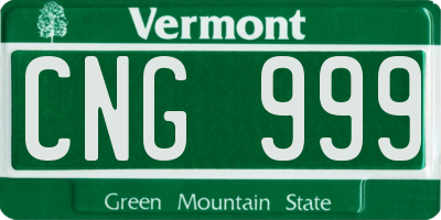 VT license plate CNG999