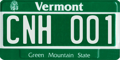 VT license plate CNH001