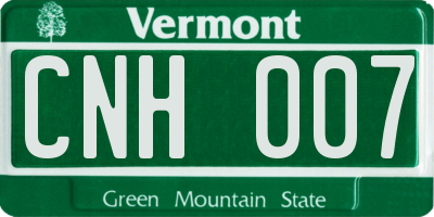 VT license plate CNH007