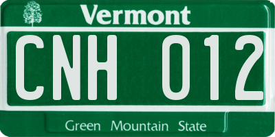 VT license plate CNH012