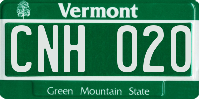 VT license plate CNH020