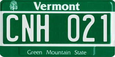 VT license plate CNH021