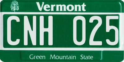 VT license plate CNH025