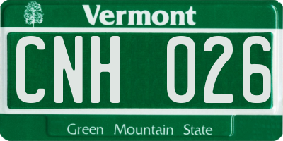 VT license plate CNH026