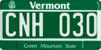 VT license plate CNH030
