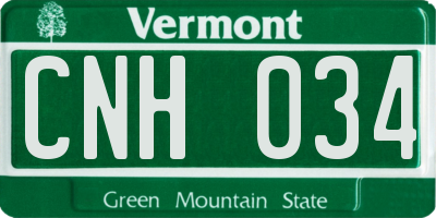 VT license plate CNH034
