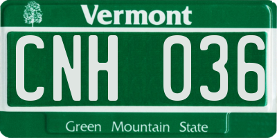 VT license plate CNH036