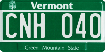 VT license plate CNH040