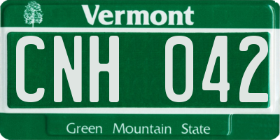 VT license plate CNH042