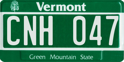 VT license plate CNH047