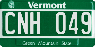 VT license plate CNH049