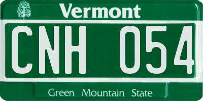 VT license plate CNH054