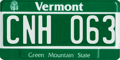 VT license plate CNH063