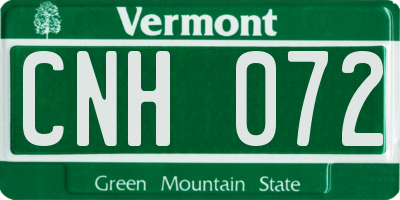 VT license plate CNH072