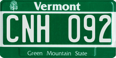 VT license plate CNH092