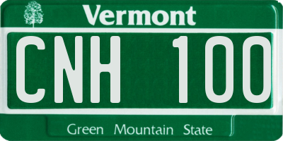 VT license plate CNH100