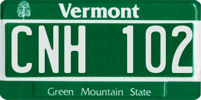 VT license plate CNH102