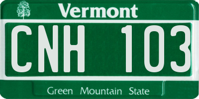 VT license plate CNH103