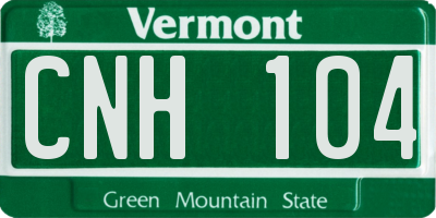 VT license plate CNH104