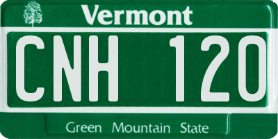 VT license plate CNH120