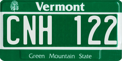 VT license plate CNH122