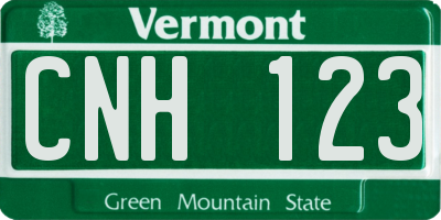VT license plate CNH123