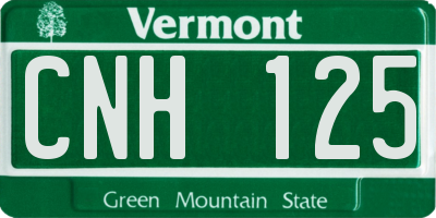 VT license plate CNH125