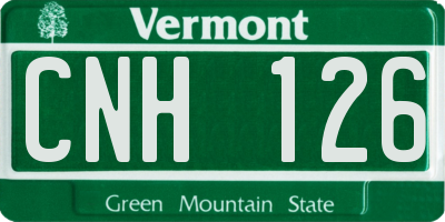 VT license plate CNH126