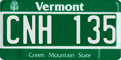 VT license plate CNH135