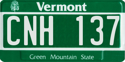VT license plate CNH137