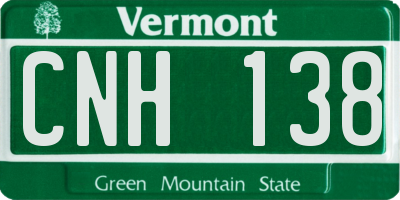 VT license plate CNH138