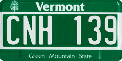 VT license plate CNH139