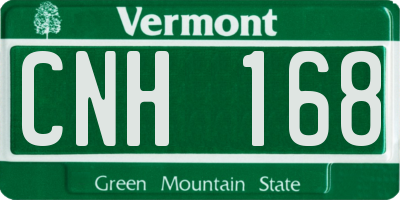 VT license plate CNH168