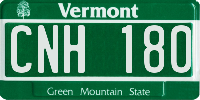 VT license plate CNH180