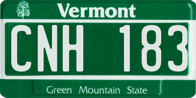 VT license plate CNH183
