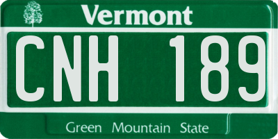 VT license plate CNH189