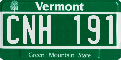 VT license plate CNH191
