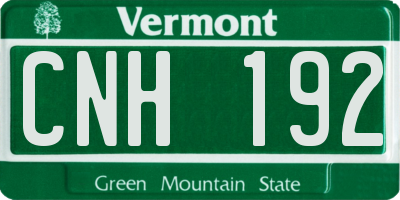 VT license plate CNH192