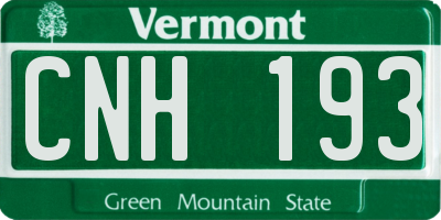 VT license plate CNH193
