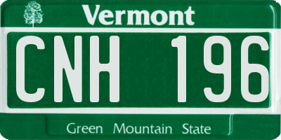 VT license plate CNH196