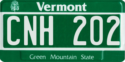 VT license plate CNH202