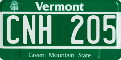 VT license plate CNH205