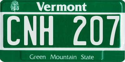 VT license plate CNH207