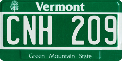 VT license plate CNH209