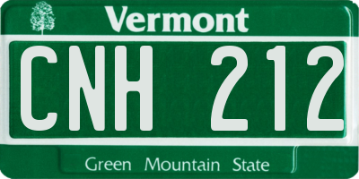VT license plate CNH212