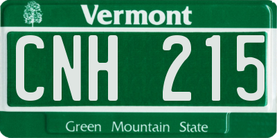 VT license plate CNH215